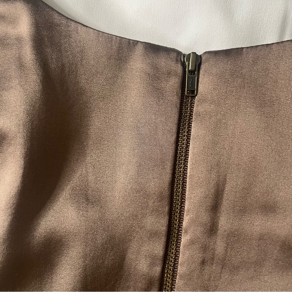 2 B Rych Women’s Taupe Sleeveless Knee Length Silk Cocktail Dress Sz XS - Picture 13 of 14